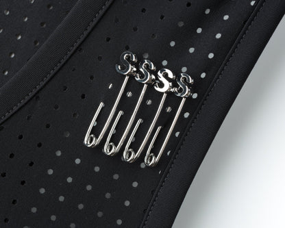 Space-O Singlet - detalle de los 4 S-Pins incluidos para el dorsal