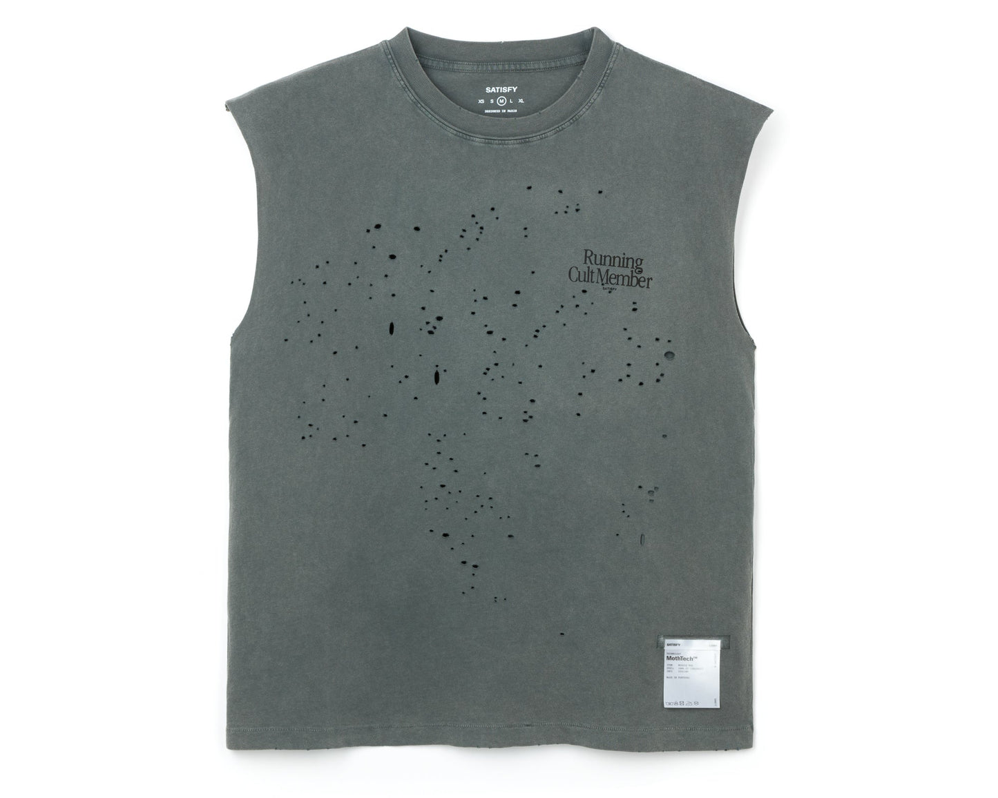 MothTech Muscle Tee Faded Black - vista frontal de la prenda