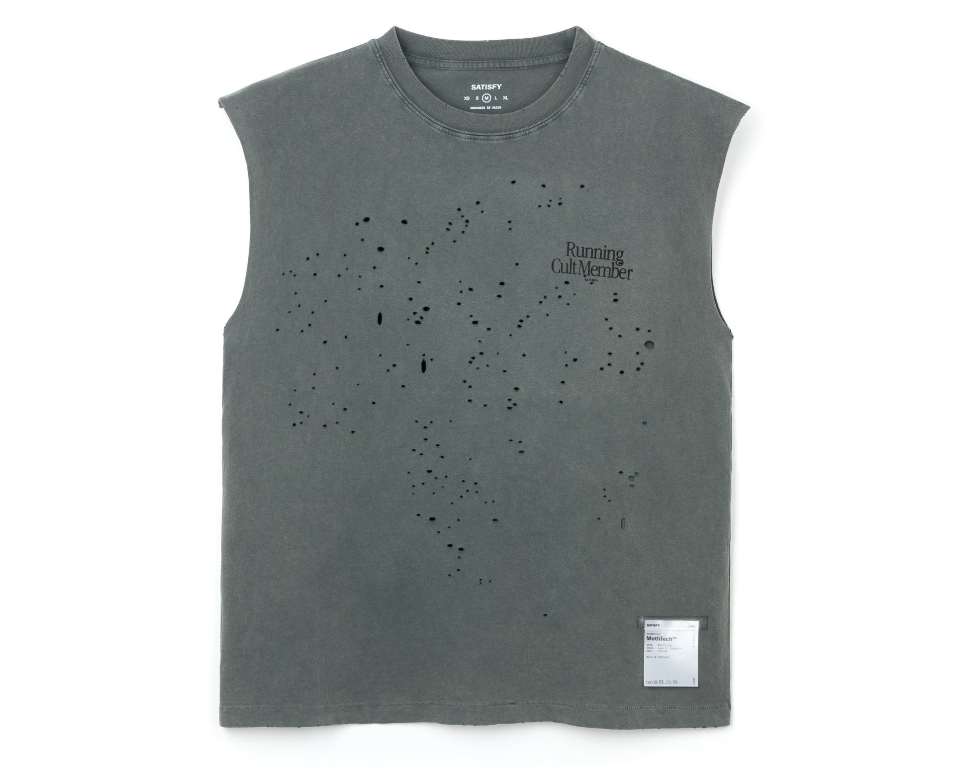MothTech Muscle Tee Faded Black - vista frontal de la prenda