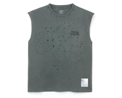 MothTech Muscle Tee Faded Black - vista frontal de la prenda