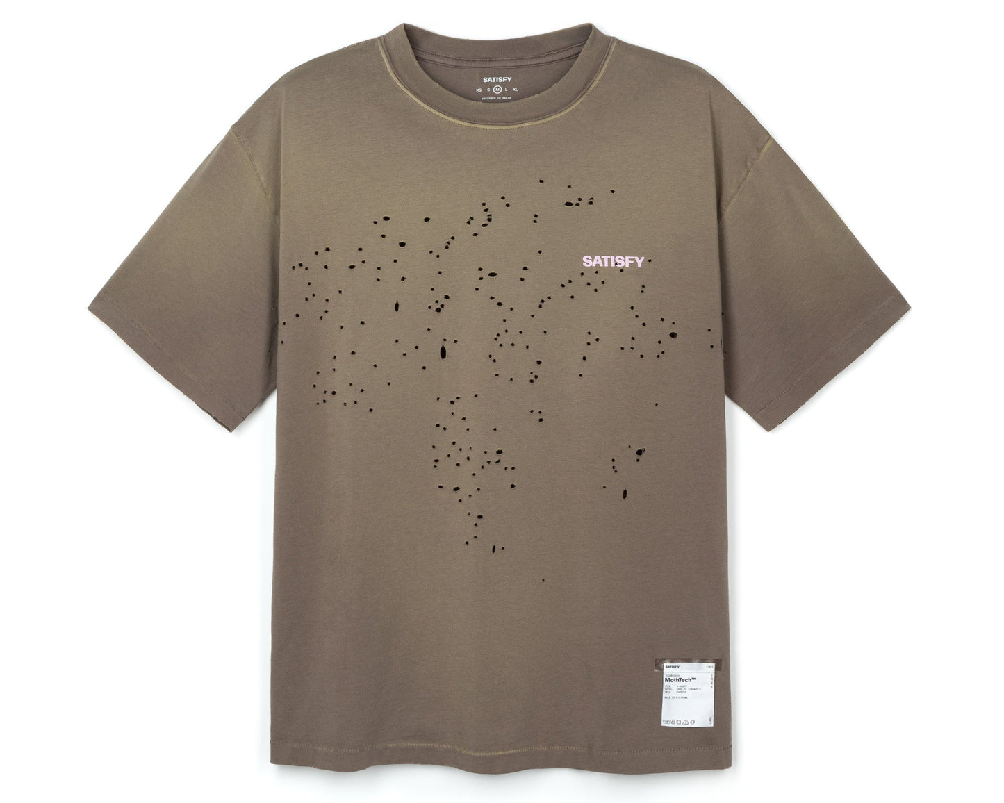 MothTech T-Shirt Sun Bleached Falcon - vista frontal de la prenda con logo Satisfy