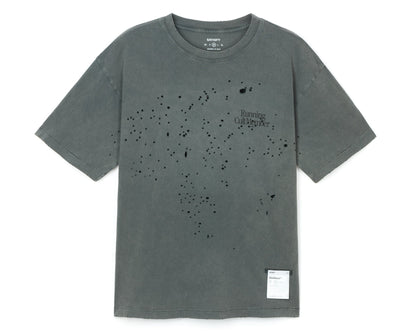 MothTech T-Shirt Faded Black - vista frontal de la prenda con estampado Running Cult Member