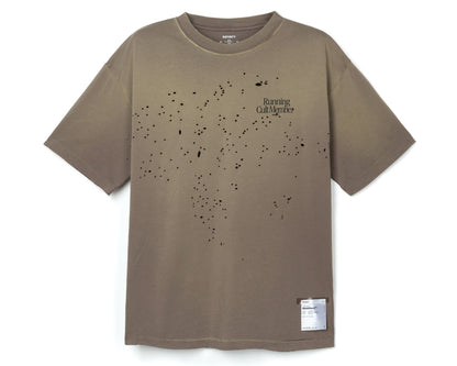 MothTech T-Shirt Sun Bleached Falcon - vista frontal de la prenda con estampado Running Cult Member