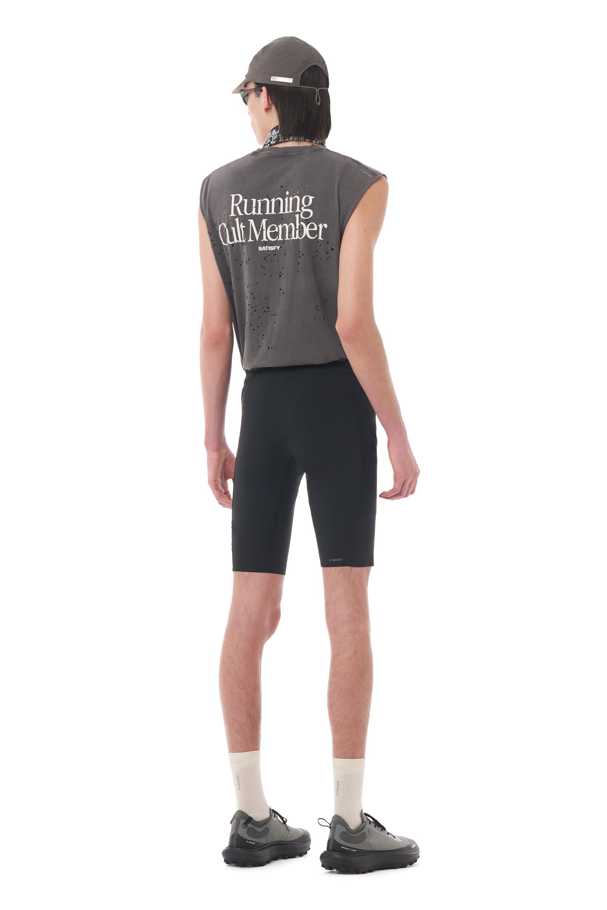 TechSilk Evo 9" Cargo Half Tights Black - vista posterior en modelo