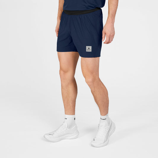 Short de running SAYSKY Flow 5" para hombre, color azul - vista frontal en modelo