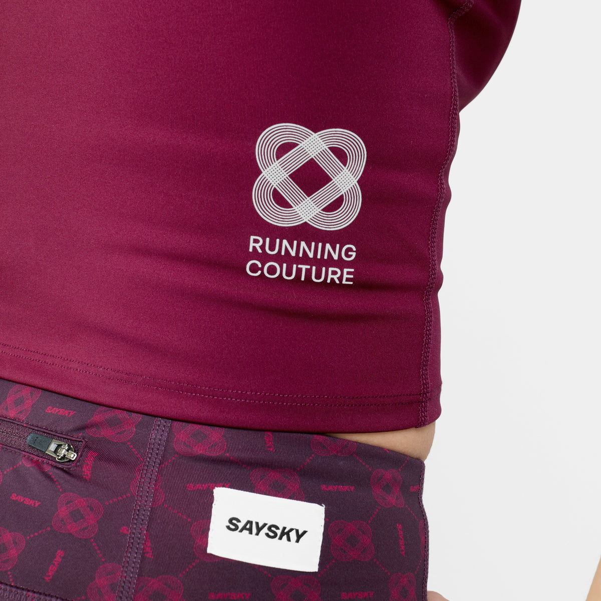 Top de running SAYSKY Combat para mujer, color Couture Red - detalle