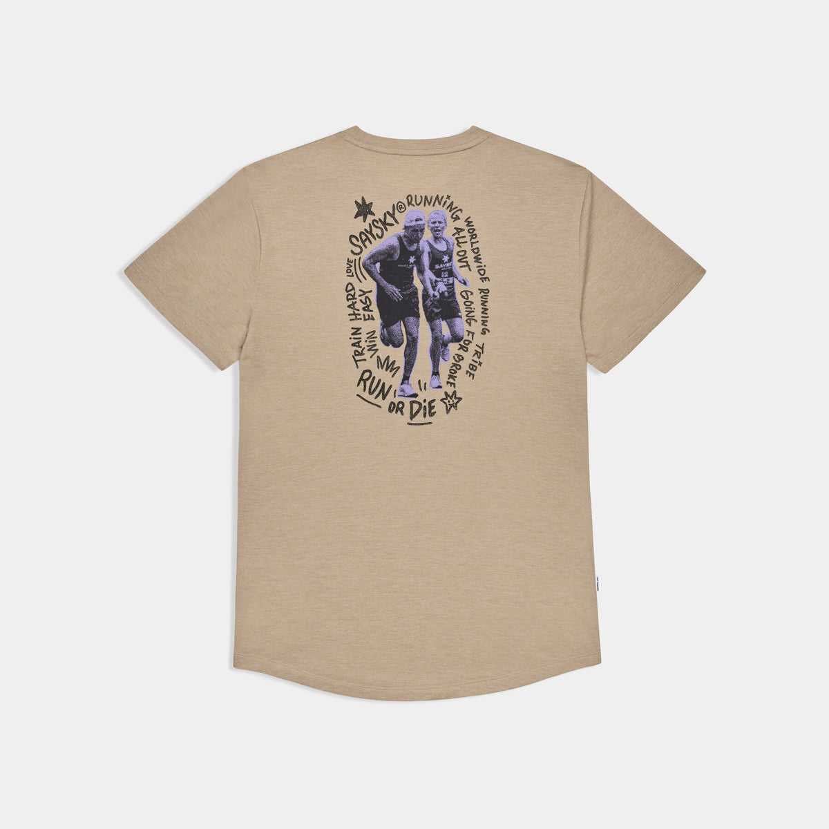 Polo de running SAYSKY Combat Pro para hombre, color Sand - vista posterior del producto