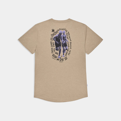 Polo de running SAYSKY Combat Pro para hombre, color Sand - vista posterior del producto