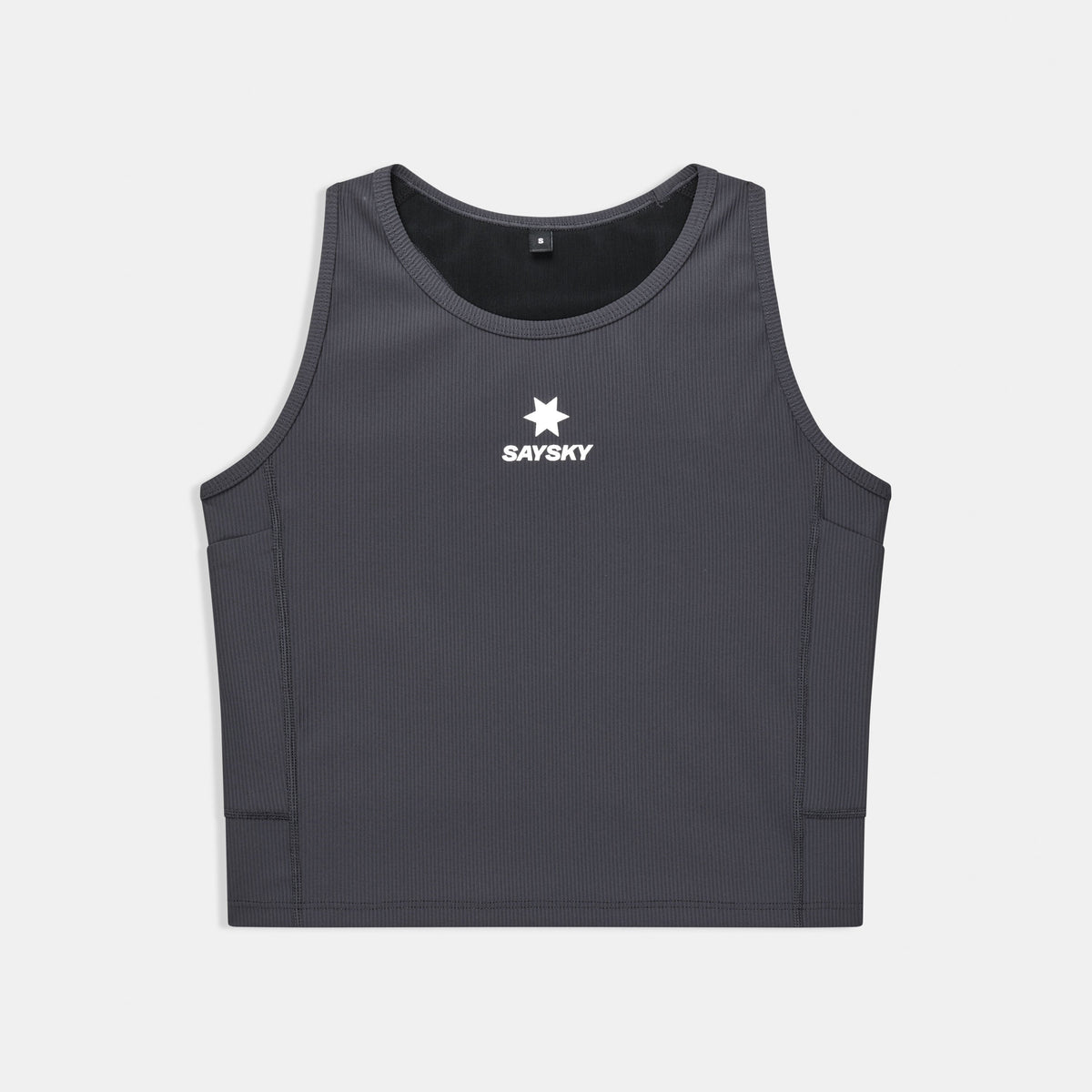 Top de running SAYSKY Combat Rib para mujer, color gris - vista frontal del producto