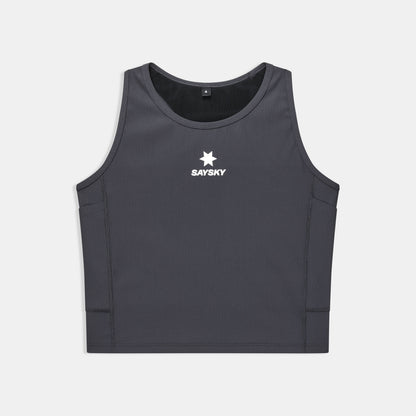 Top de running SAYSKY Combat Rib para mujer, color gris - vista frontal del producto
