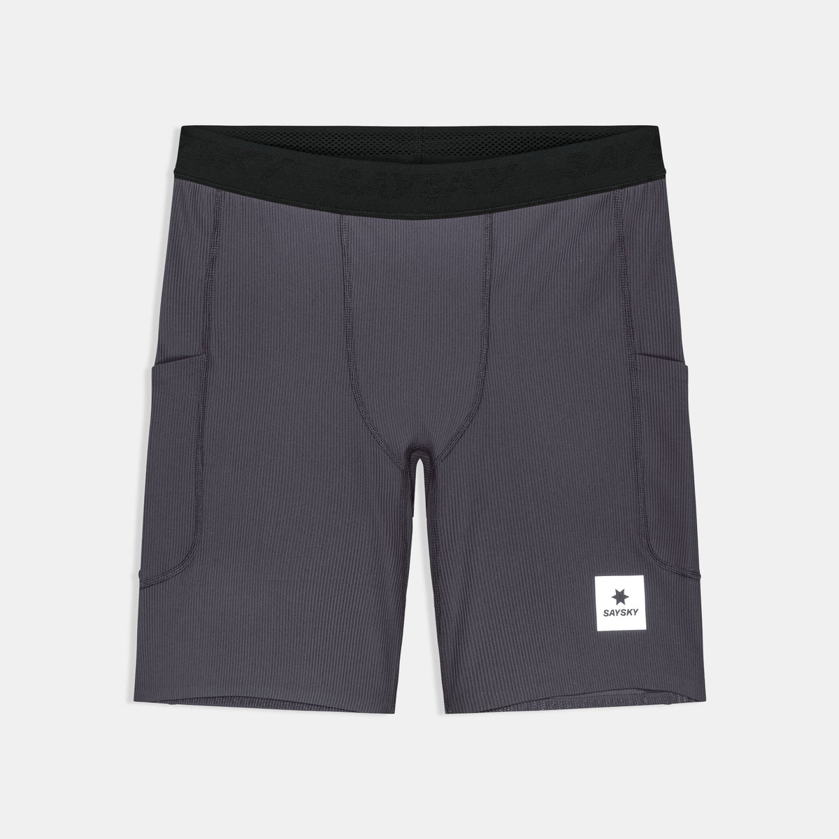 Malla corta SAYSKY Combat+ Rib 8" para hombre, color gris - vista frontal del producto