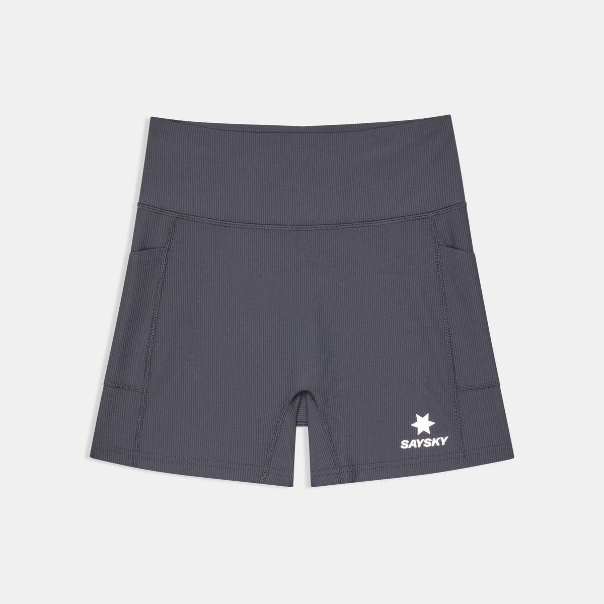 Malla corta SAYSKY Combat+ Rib 4" para mujer, color gris - vista frontal del producto