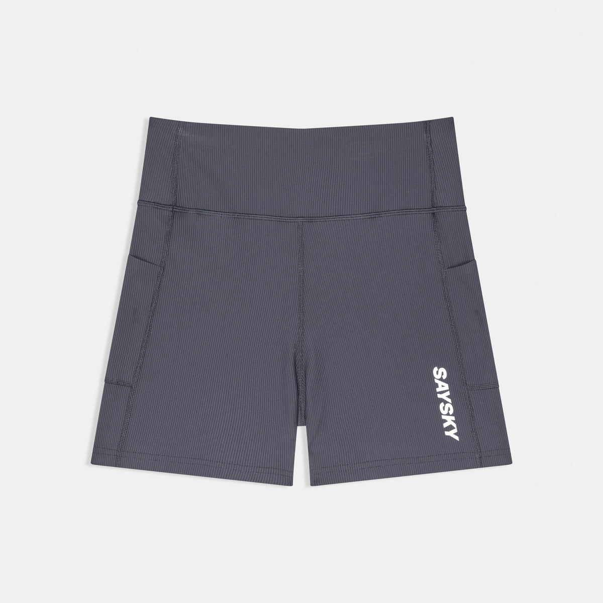 Malla corta SAYSKY Combat+ Rib 4" para mujer, color gris - vista posterior del producto