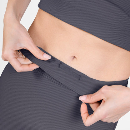 Malla corta SAYSKY Combat+ Rib 4" para mujer, color gris - detalle