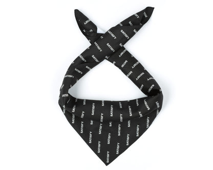 SoftCell Silk Bandana Black - anudada, vista frontal