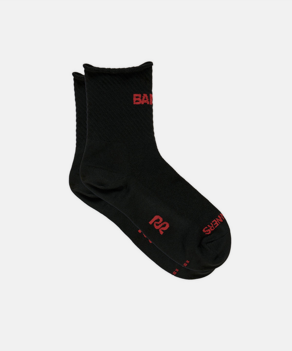 Medias de running Bandit Lite Run Ribbed, color negro con Oxide Red - vista del producto