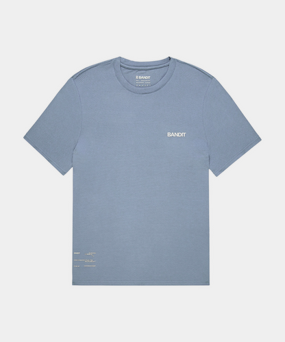 Men's Micromesh Run Tee Steel Horizon - vista plana del producto