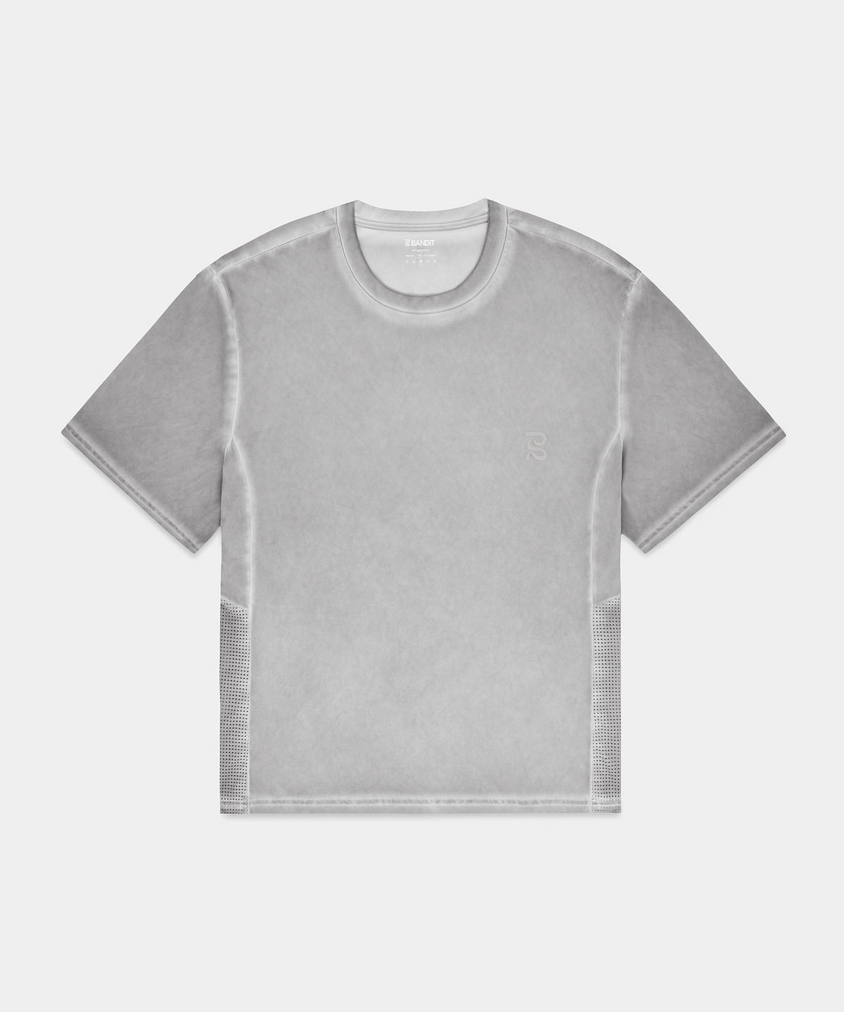 Polo de running Bandit FrioSoft Box para hombre, color Concrete Taupe - vista plana del producto