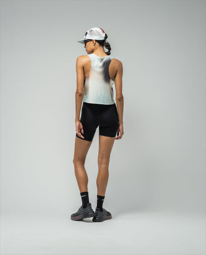 Women's Crop Race Singlet Fog - vista lateral