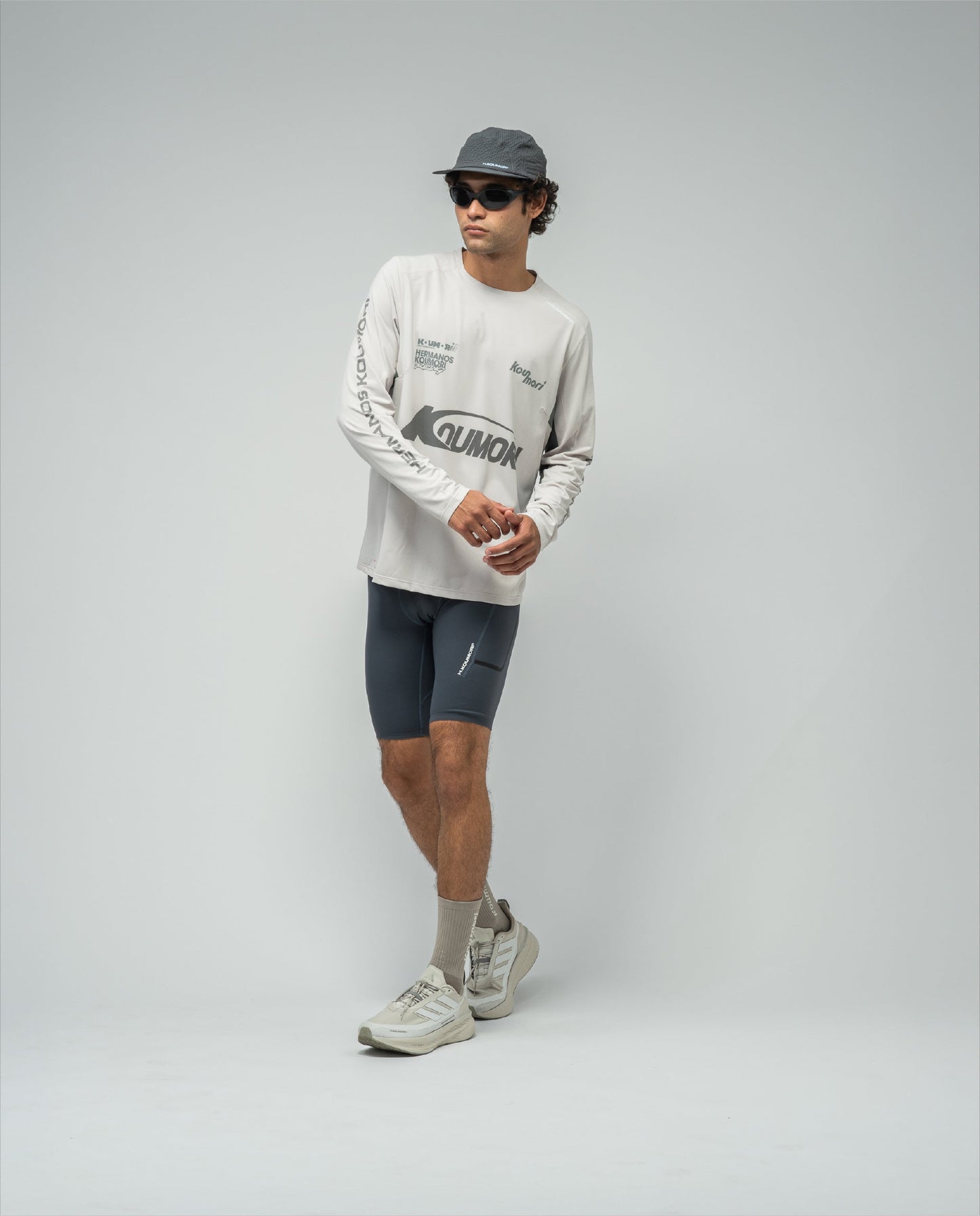 Men's LS AOP Light Training T-Shirt Silver Cloud Balsam Green