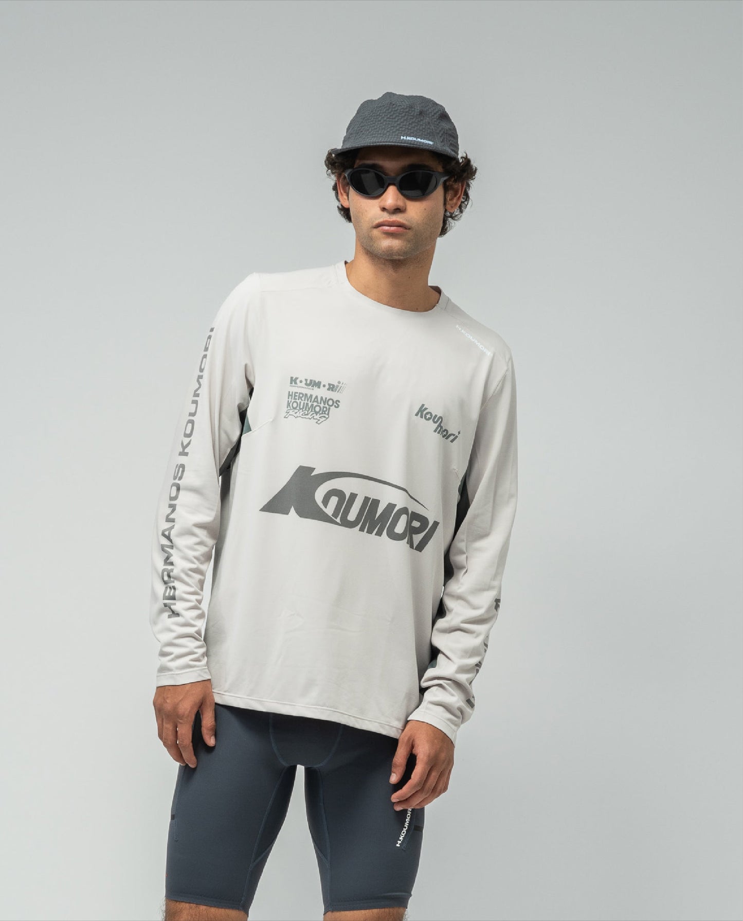 Men's LS AOP Light Training T-Shirt Silver Cloud Balsam Green