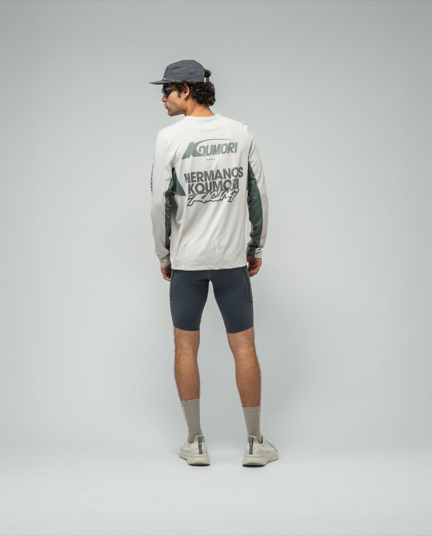 Men's LS AOP Light Training T-Shirt Silver Cloud Balsam Green