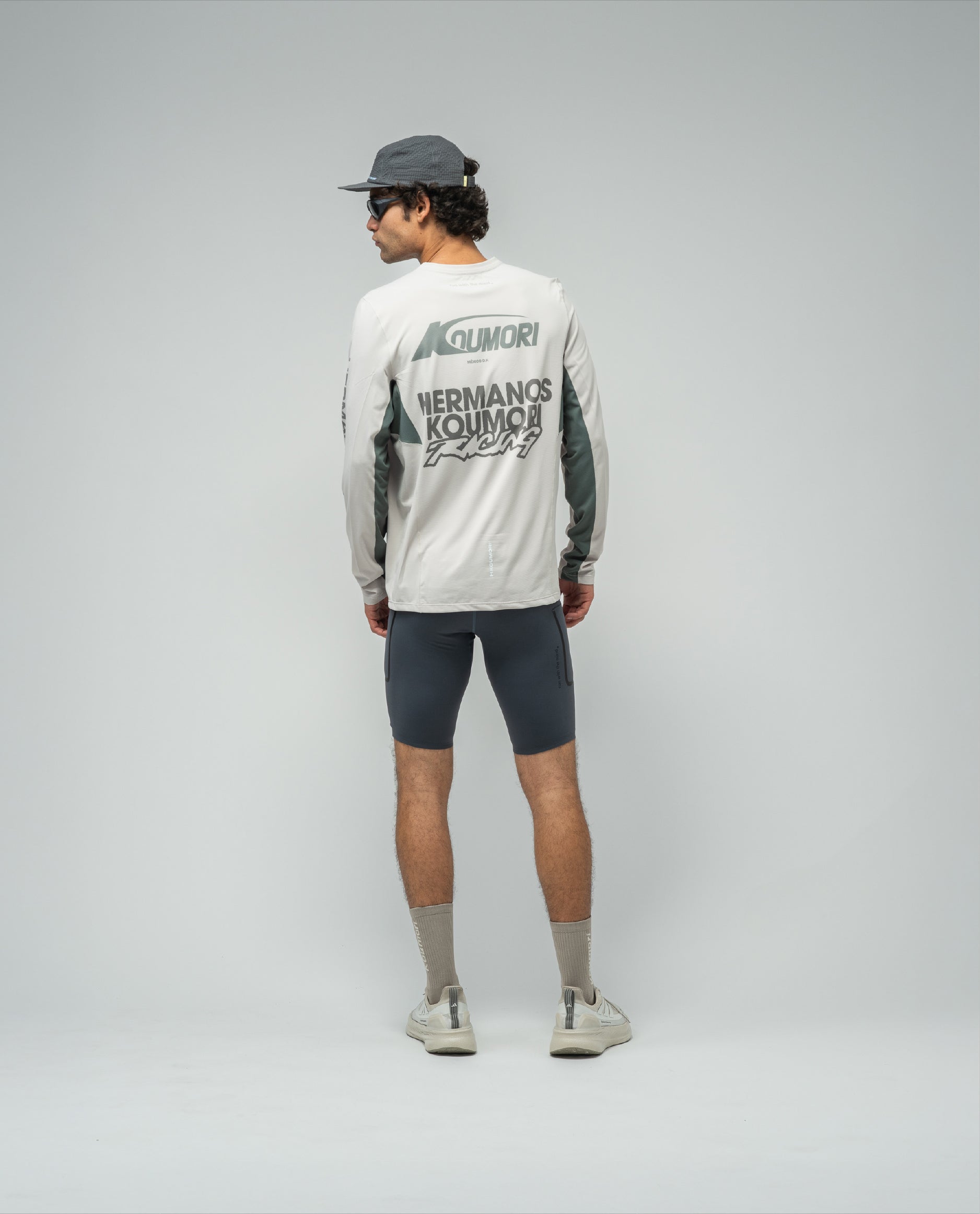 Men's LS AOP Light Training T-Shirt Silver Cloud Balsam Green