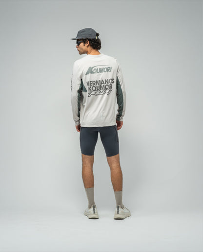 Men's LS AOP Light Training T-Shirt Silver Cloud Balsam Green