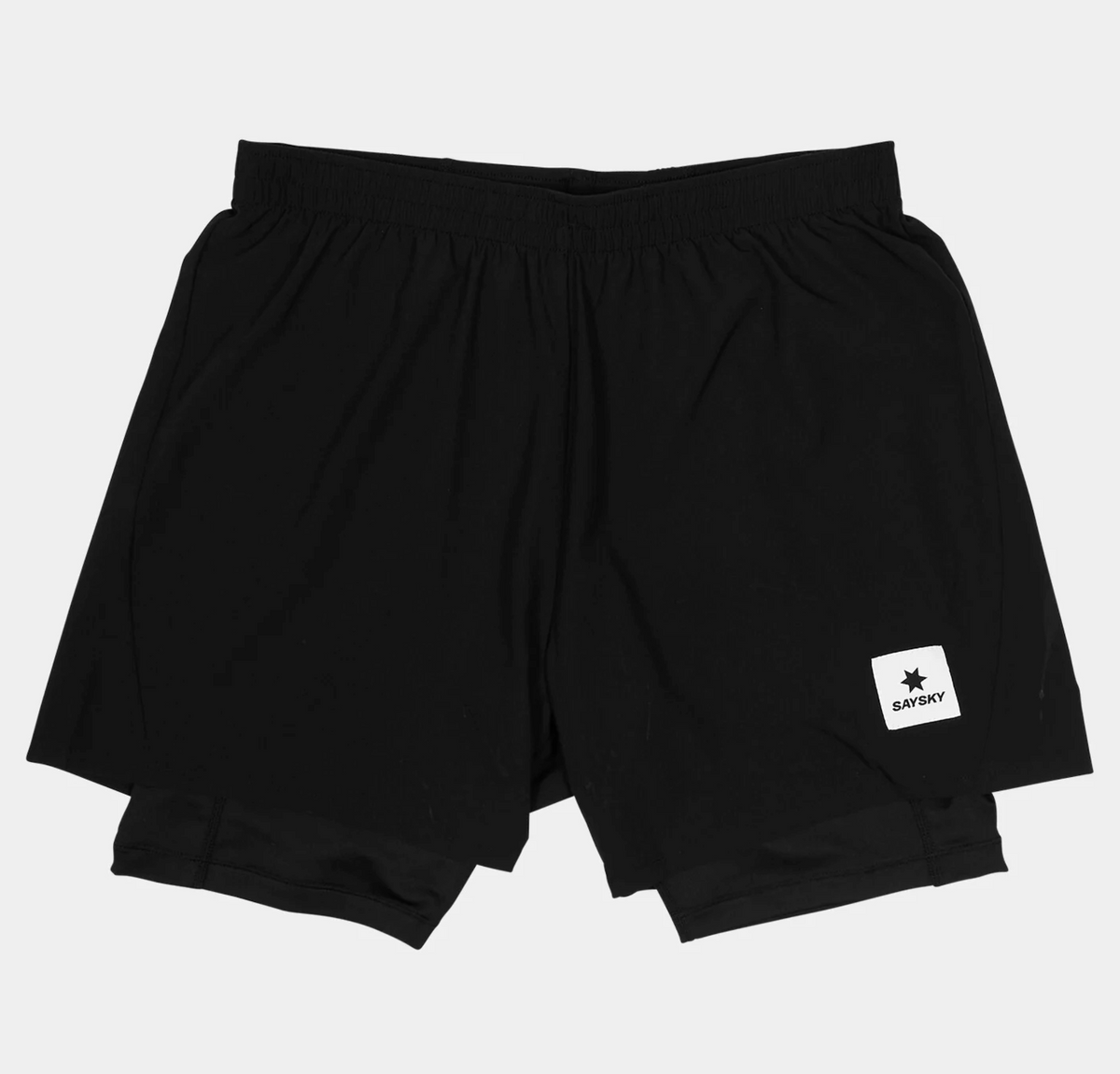 Short 2 en 1 SAYSKY Pace 5" para hombre, color negro