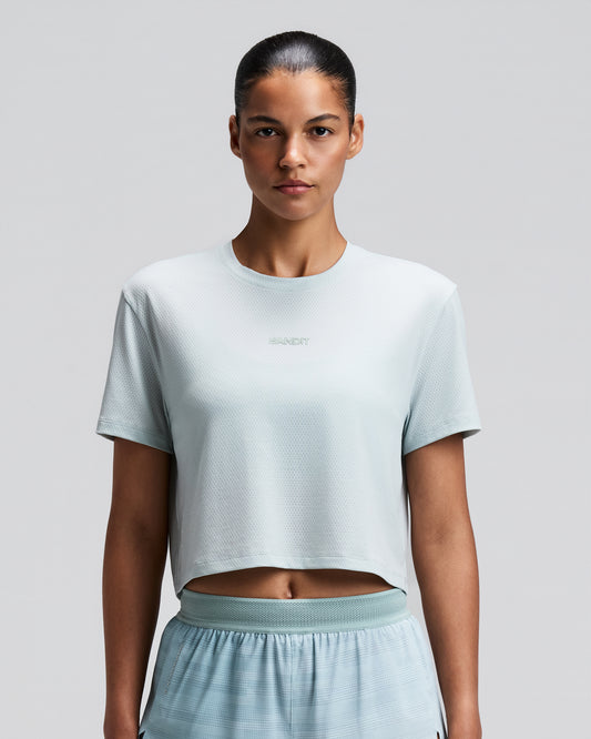 Women's Micromesh Cropped Run Tee