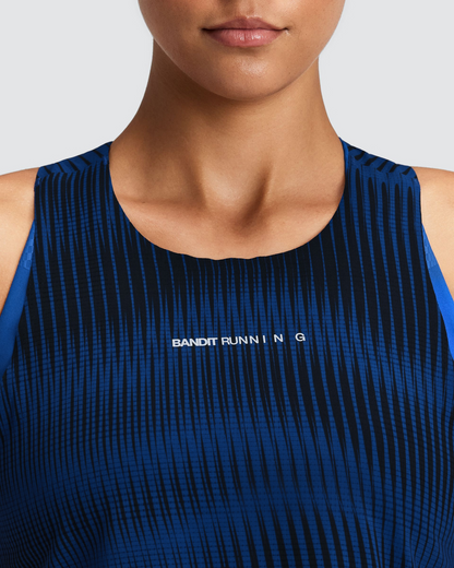 Bividí de competencia Bandit CoolGrid Race para mujer, color Bauhaus Blue - detalle frontal